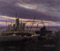 Boats In The Harbour At Evening Romantic Caspar David Friedrich